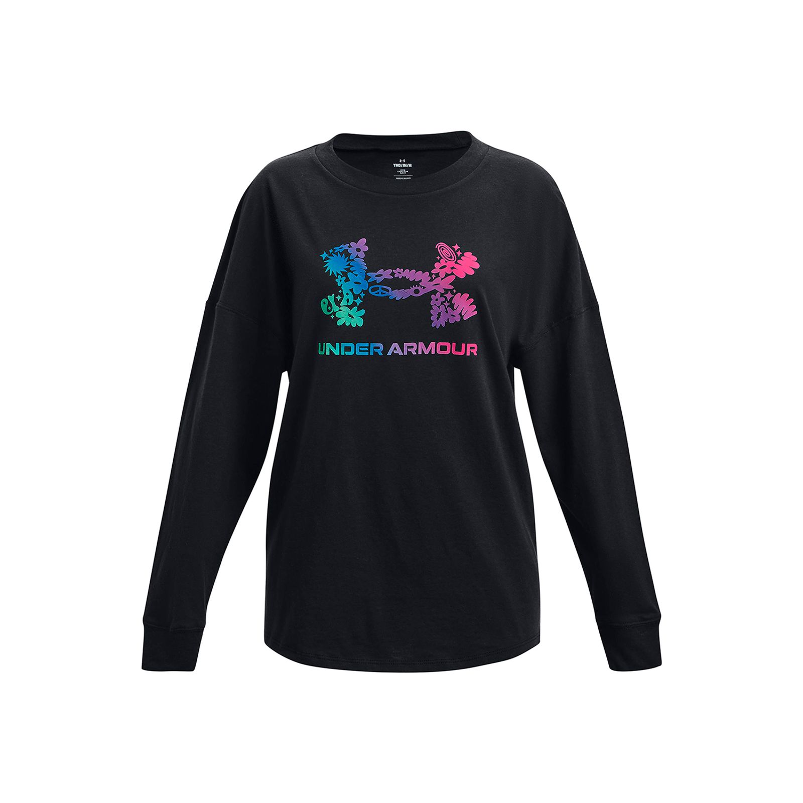 Polera manga larga UA Groovy Gradient Logo para niña