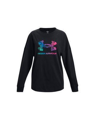 Polera manga larga UA Groovy Gradient Logo para niña