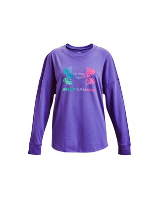 Polera manga larga UA Groovy Gradient Logo para niña