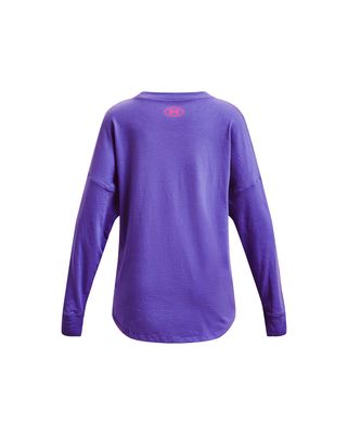 Polera manga larga UA Groovy Gradient Logo para niña