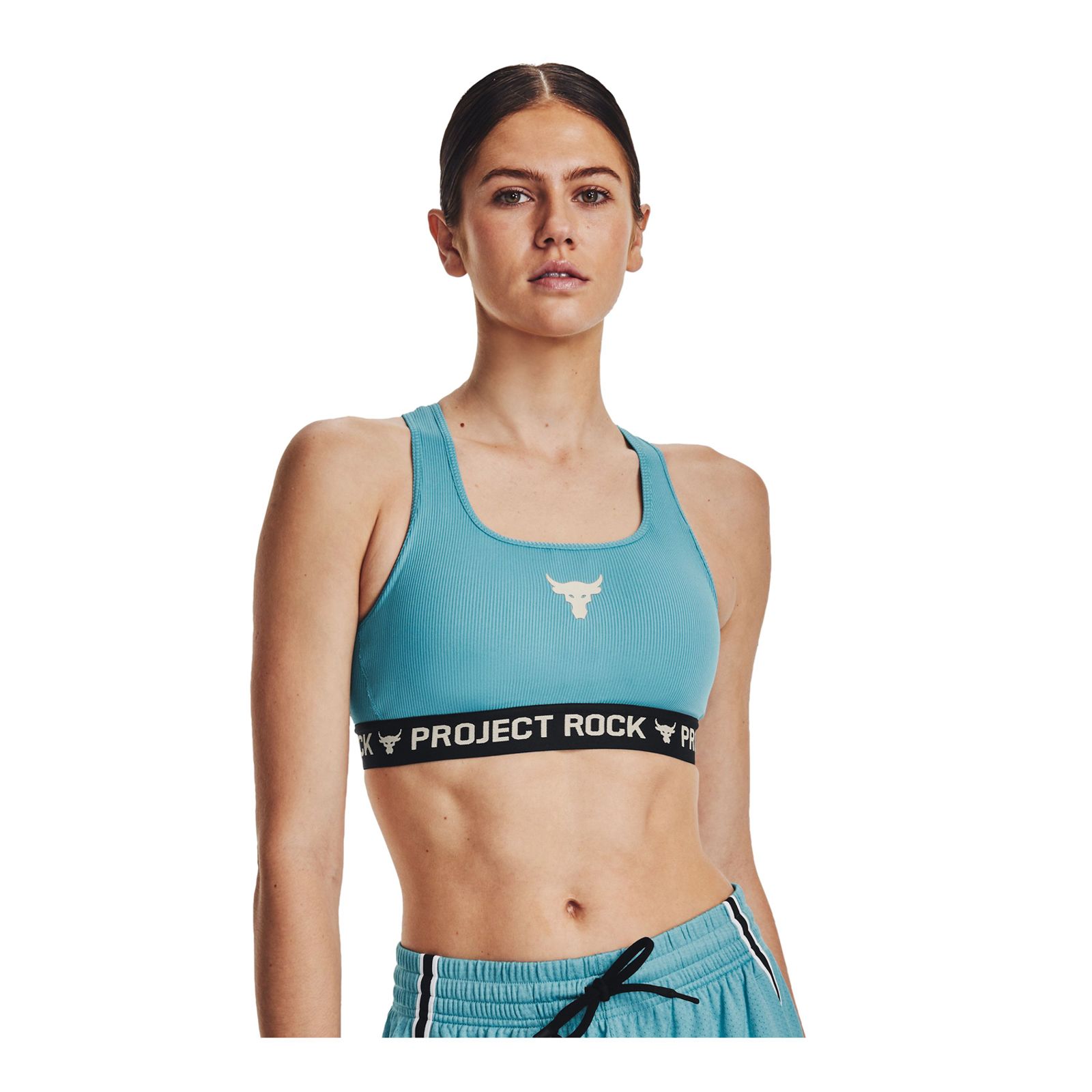 Sostén deportivo UA Project Rock Crossback Novelty para mujer