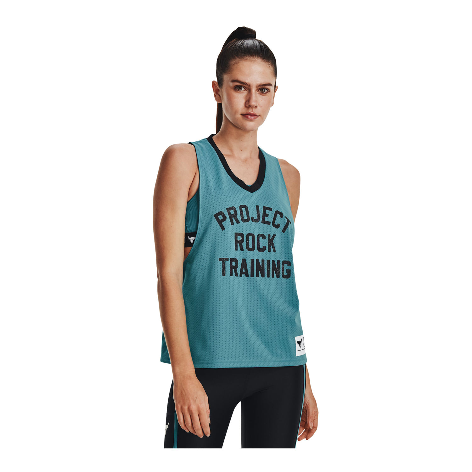 Polera sin mangas UA Project Rock Penny Mesh para mujer