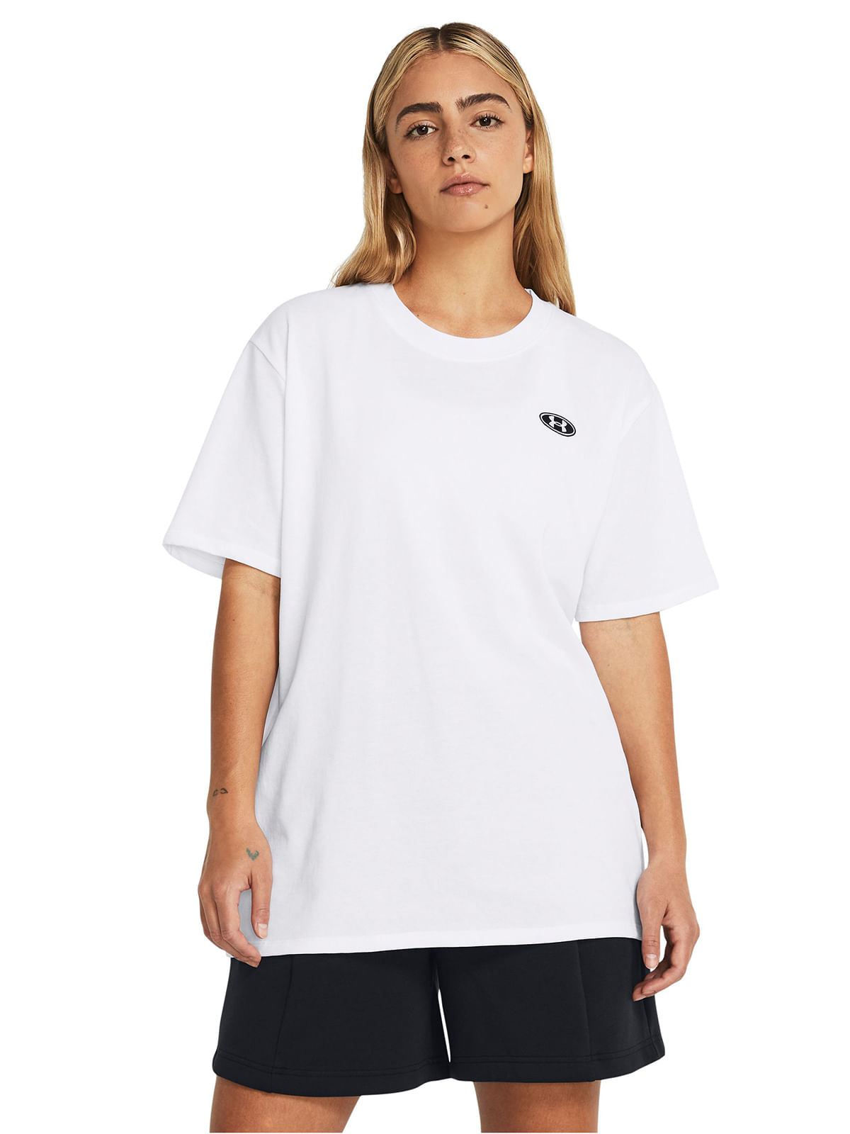 Polera manga corta oversize UA Heavyweight para mujer