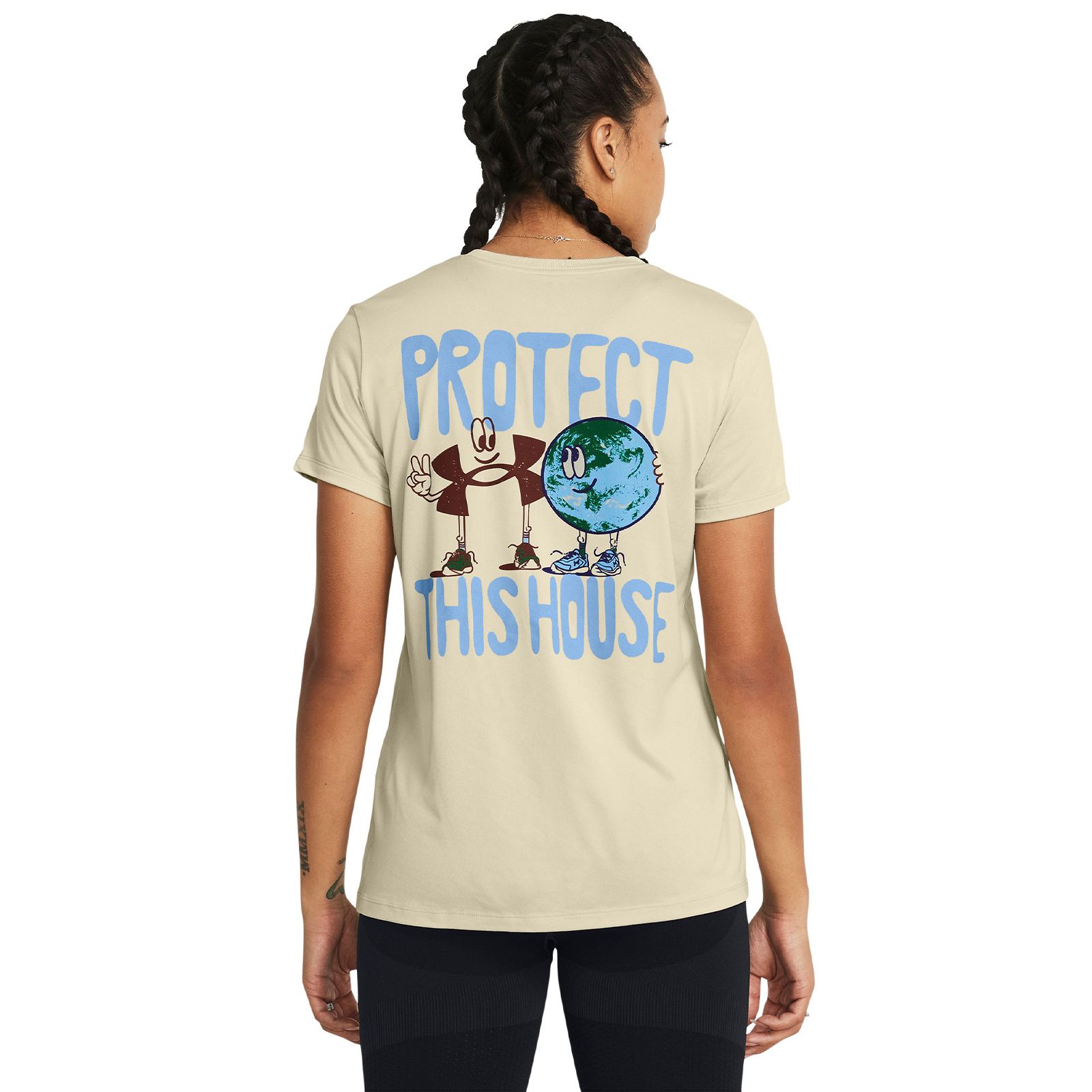 Polera manga corta UA Protect Globe para mujer