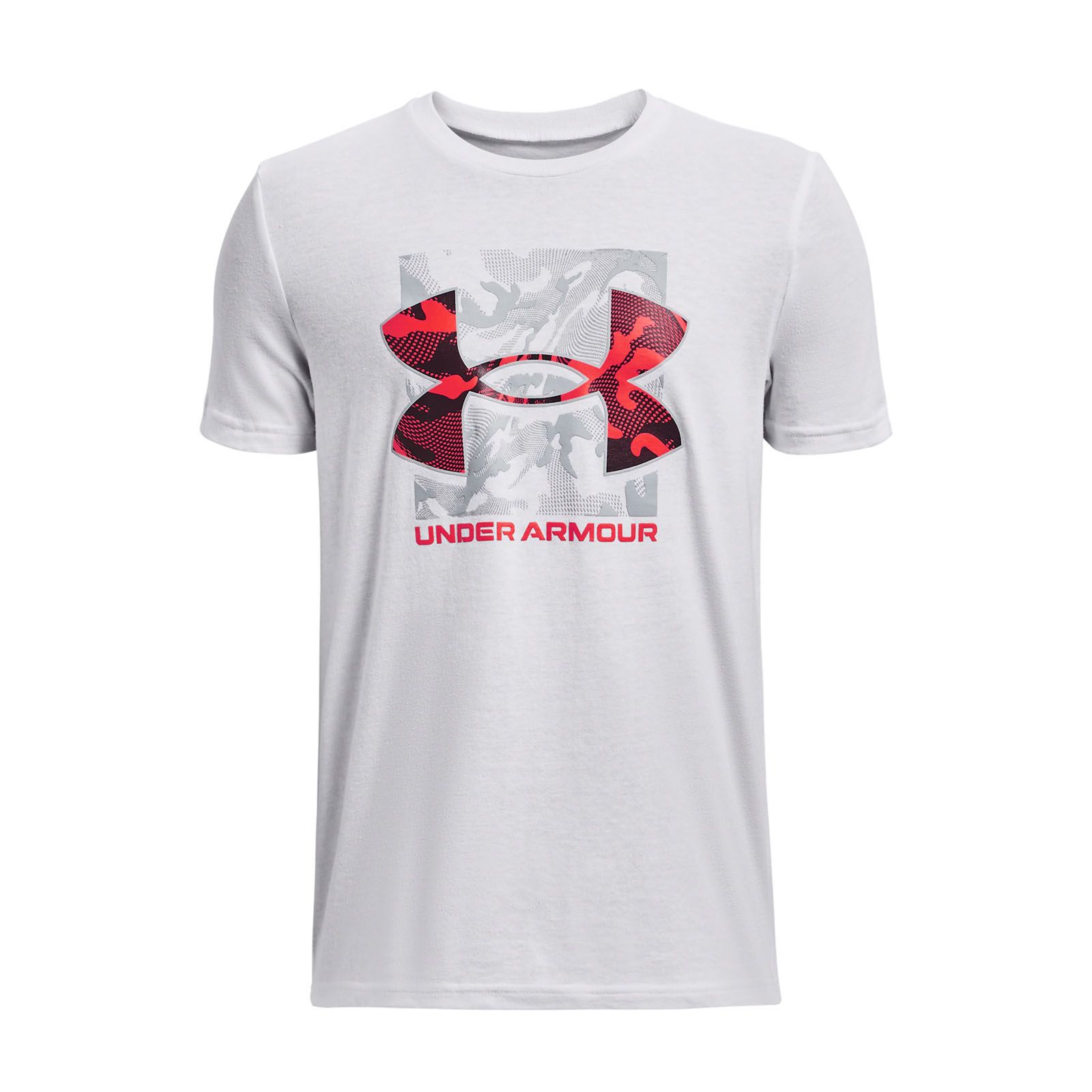 Polera manga corta UA Box Logo Camo para niño