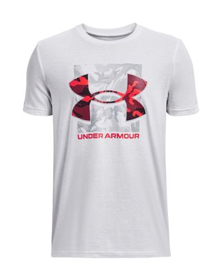 Polera manga corta UA Box Logo Camo para niño