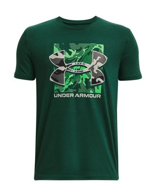 Polera manga corta UA Box Logo Camo para niño