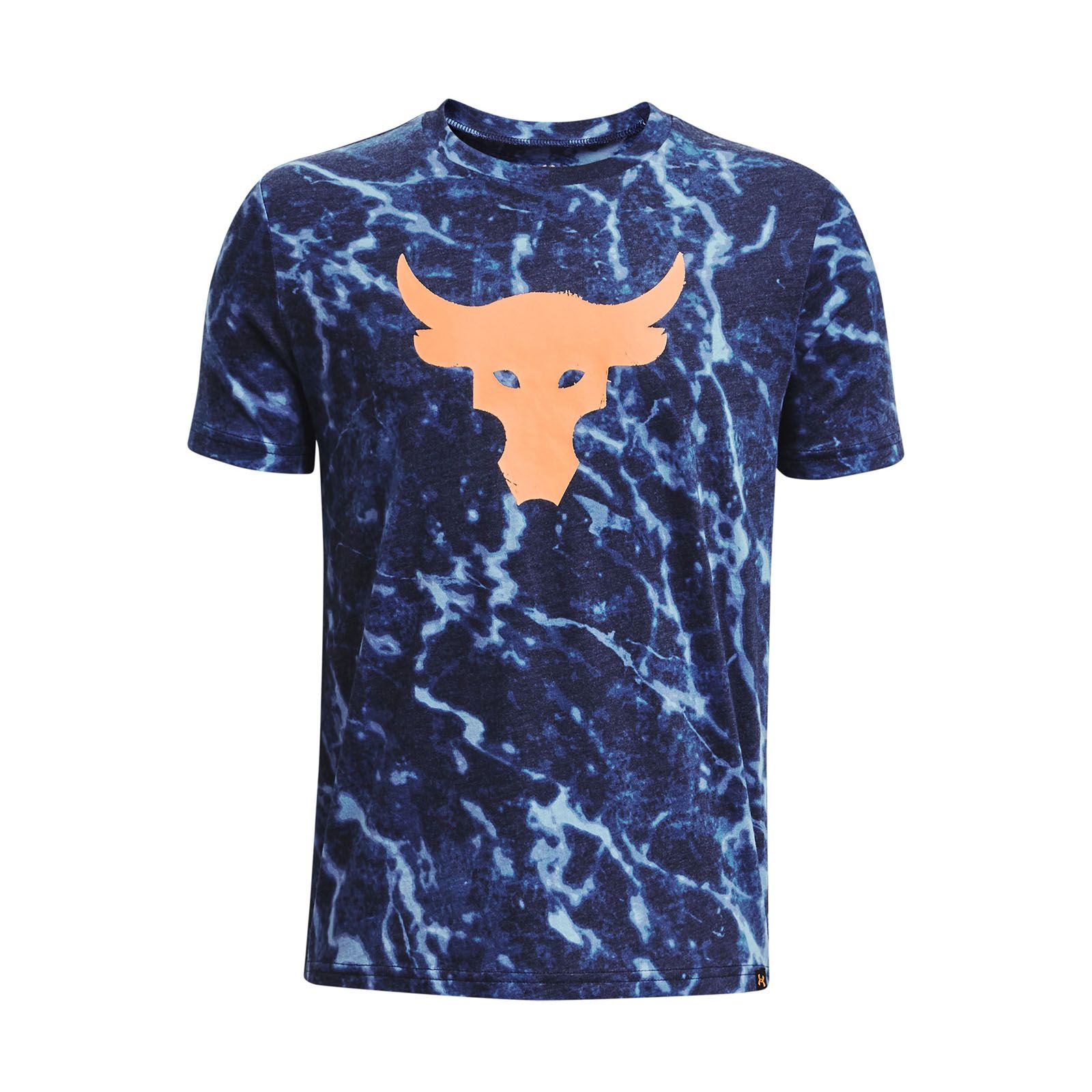 Polera manga corta UA Project Rock Marble para niño