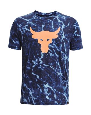 Polera manga corta UA Project Rock Marble para niño