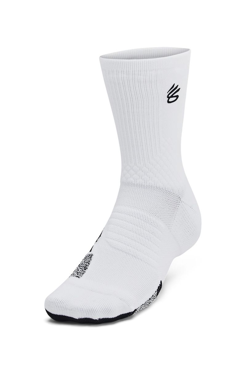 Calcetin-unisex-Curry-armourdry¿-playmaker-blanco