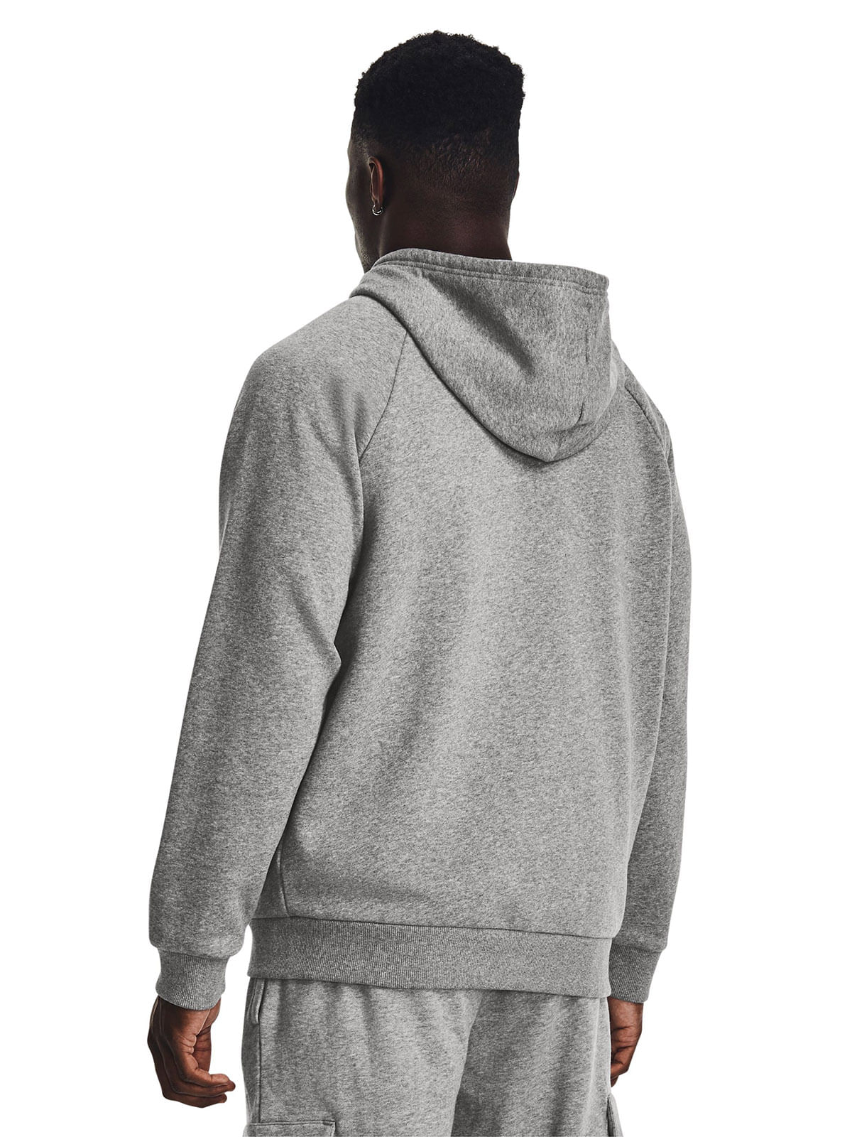 Polerón UA Rival fleece con cierre gris para hombre