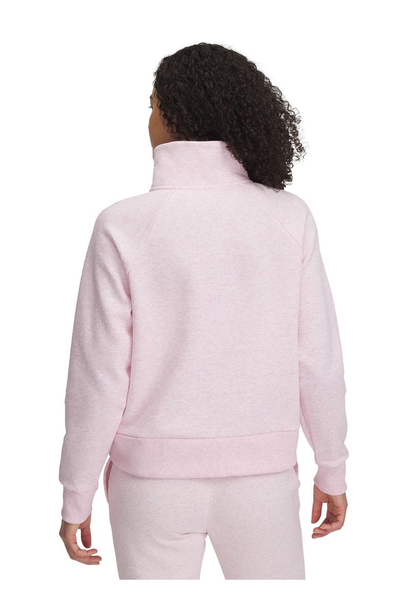 Poleron-UA-Rival-fleece-½-cierre-rosado-para-mujer
