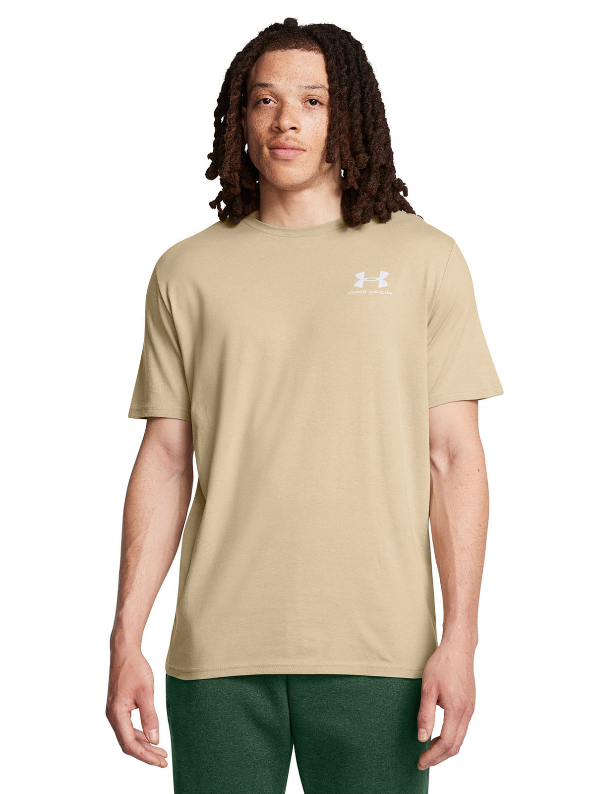 Polera manga corta UA Leftchest café para hombre