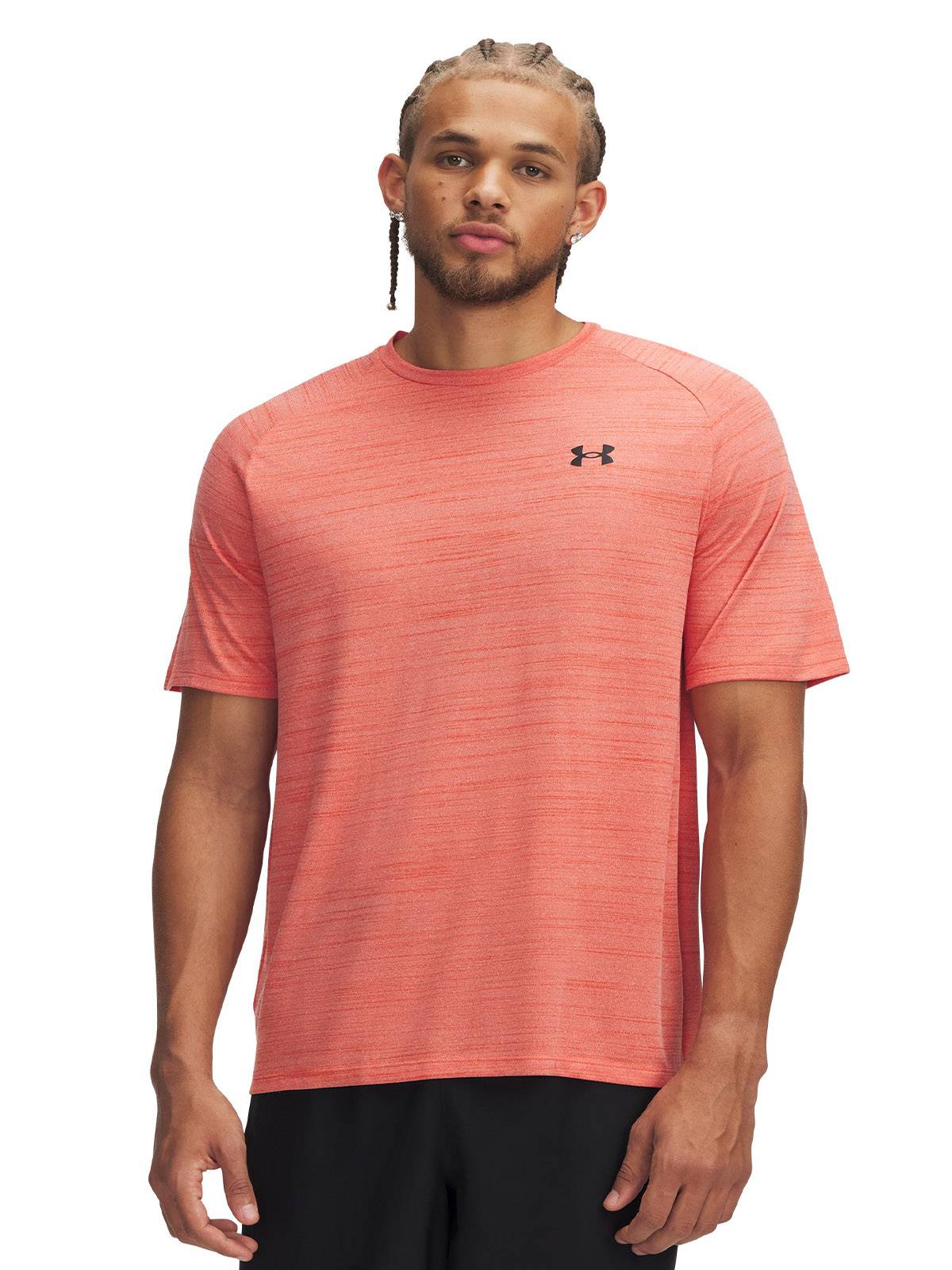 Polera manga corta UA tech 2.0 tiger naranjo para hombre