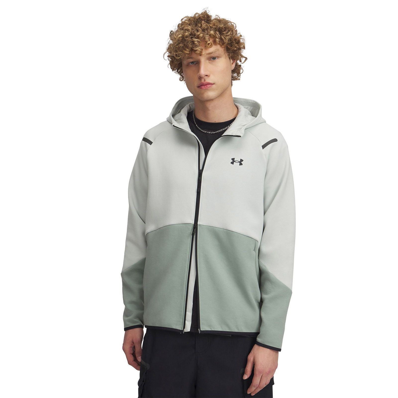 Polerón Under Armour Unstoppable fleece con cierre verde para hombre