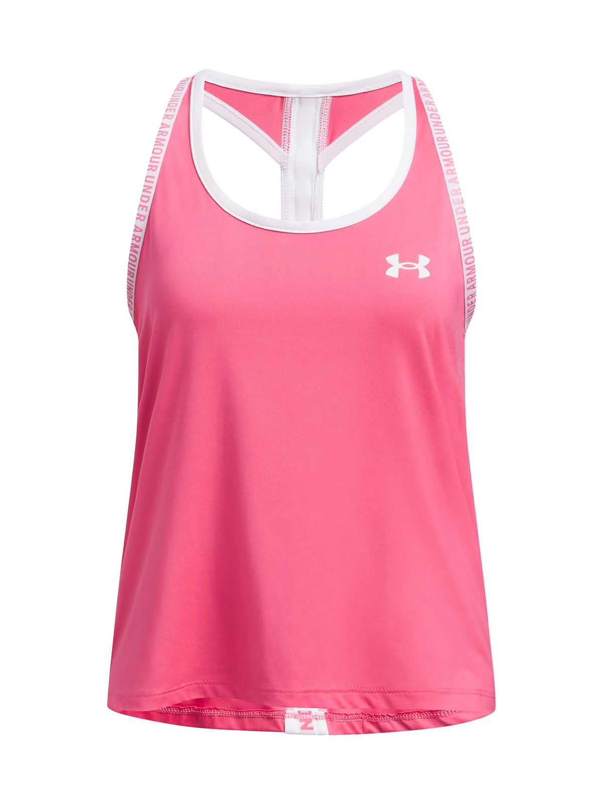 Polera sin mangas UA knockout rosado para niñas