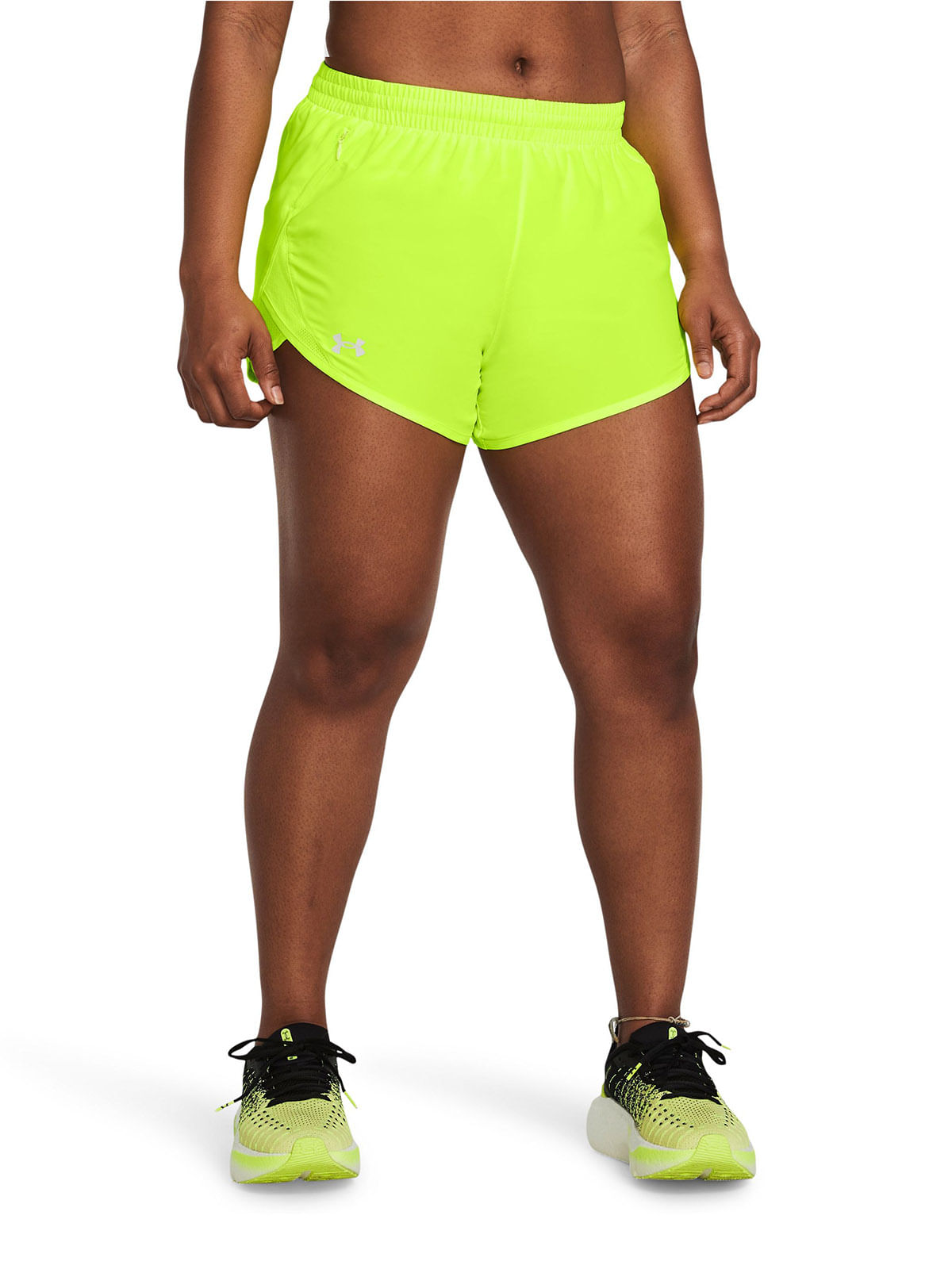 Shorts UA fly-by amarillo para mujer