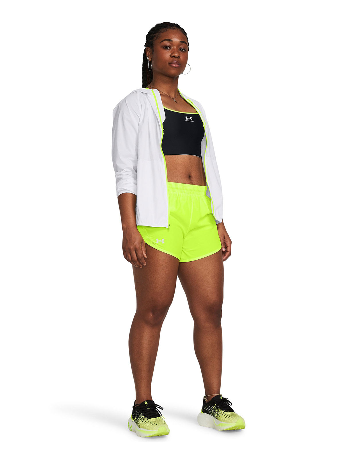 Shorts UA fly-by amarillo para mujer