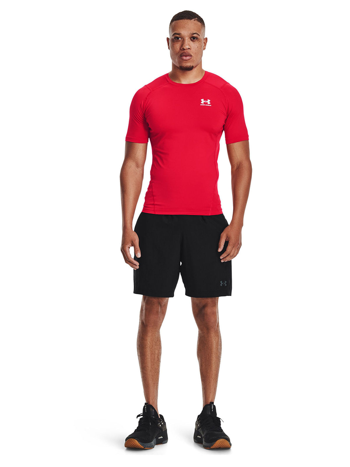 Primera capa manga corta Heatgear rojo para hombre