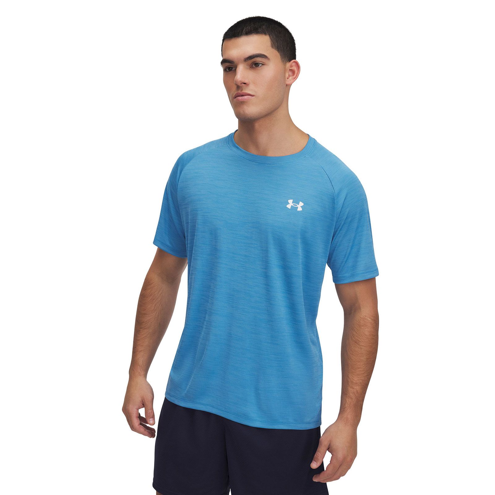 Polera manga corta Under Armour tech azul para hombre