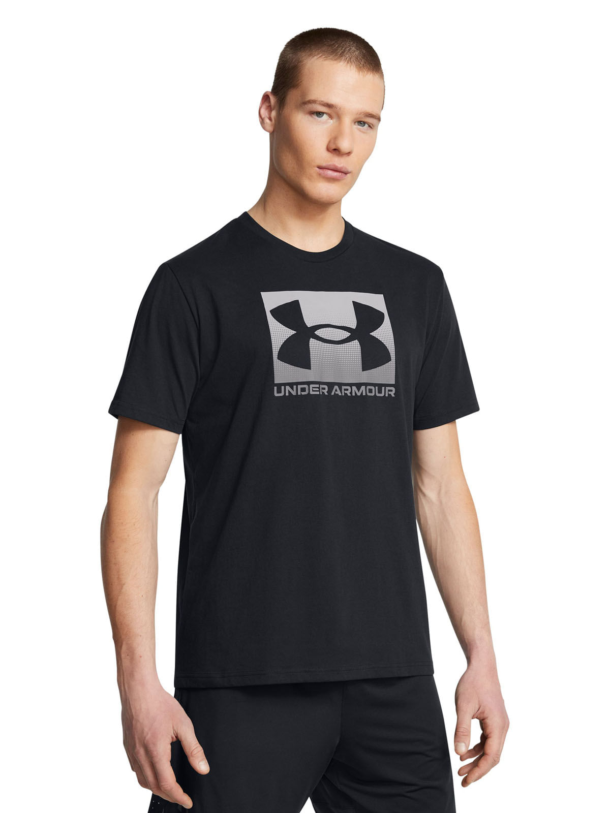 Polera manga corta UA boxed sports negro para hombre