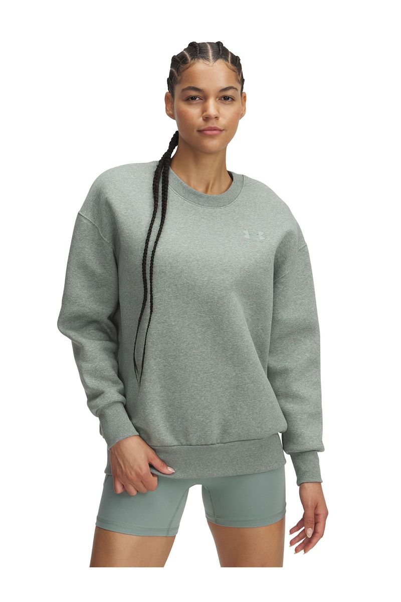 Poleron-mujer-UA-Icon-fleece-oversized-verde