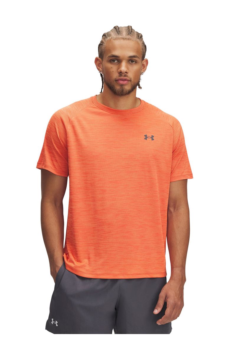 Polera-manga-corta-UA-tech-naranjo-para-hombre