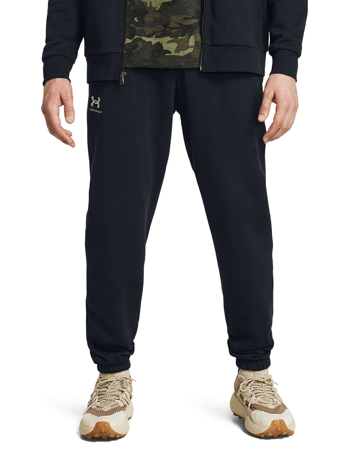 Jogger UA Icon fleece negro para hombre