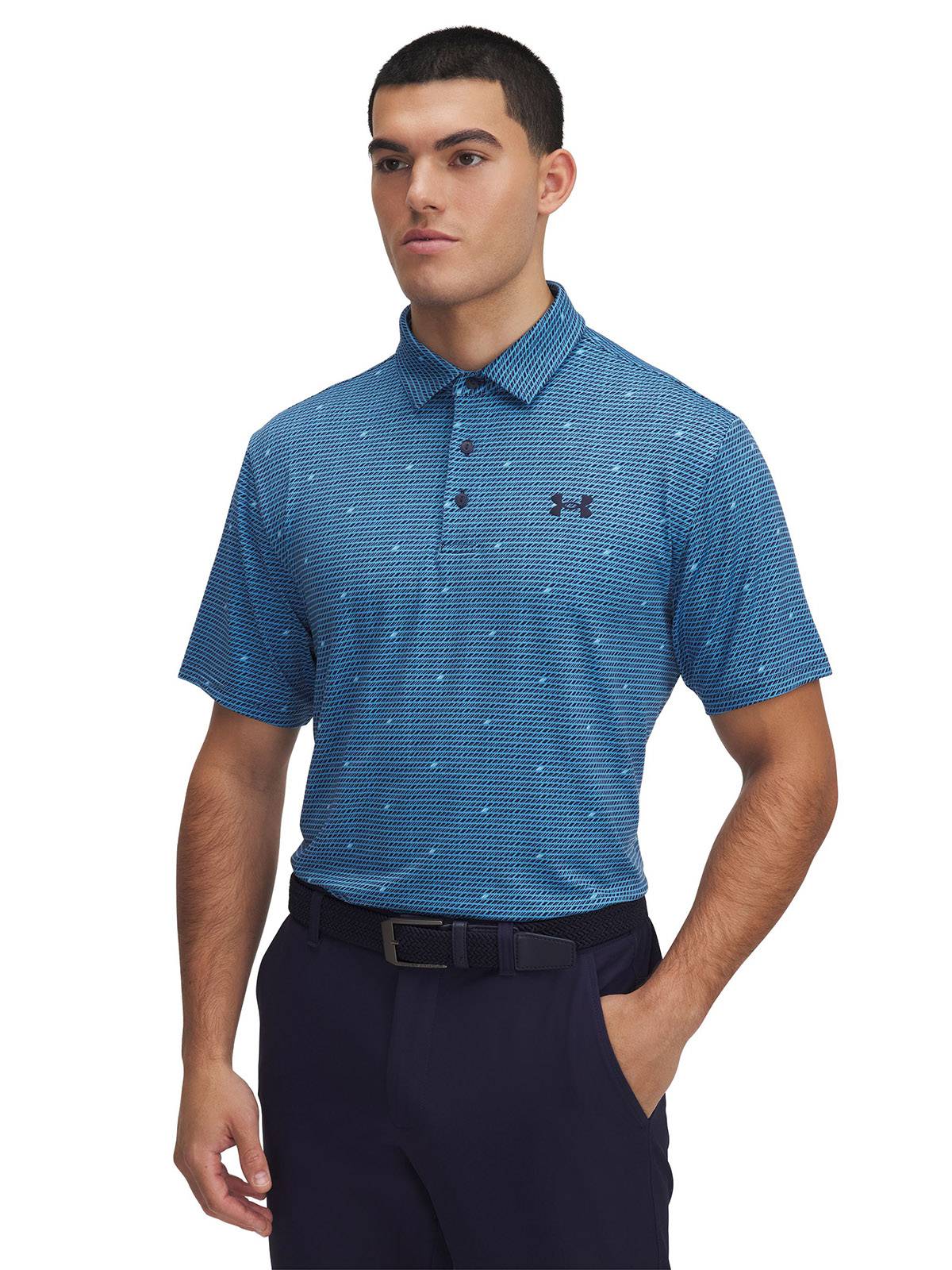 Polo manga corta UA playoff 3.0 azul para hombre