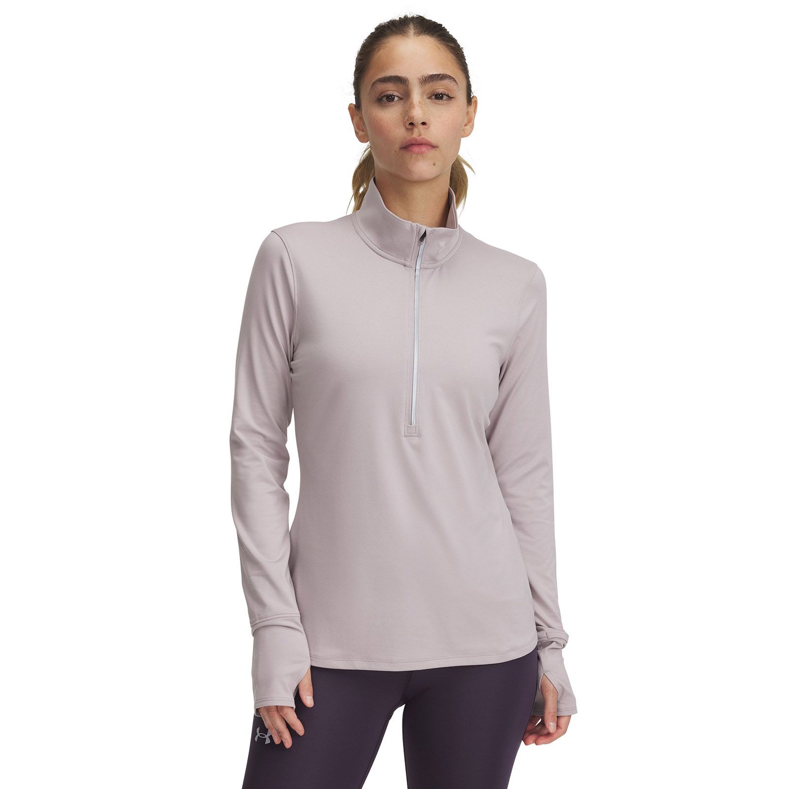 Polerón Under Armour qualifier run ½ cierre gris para mujer