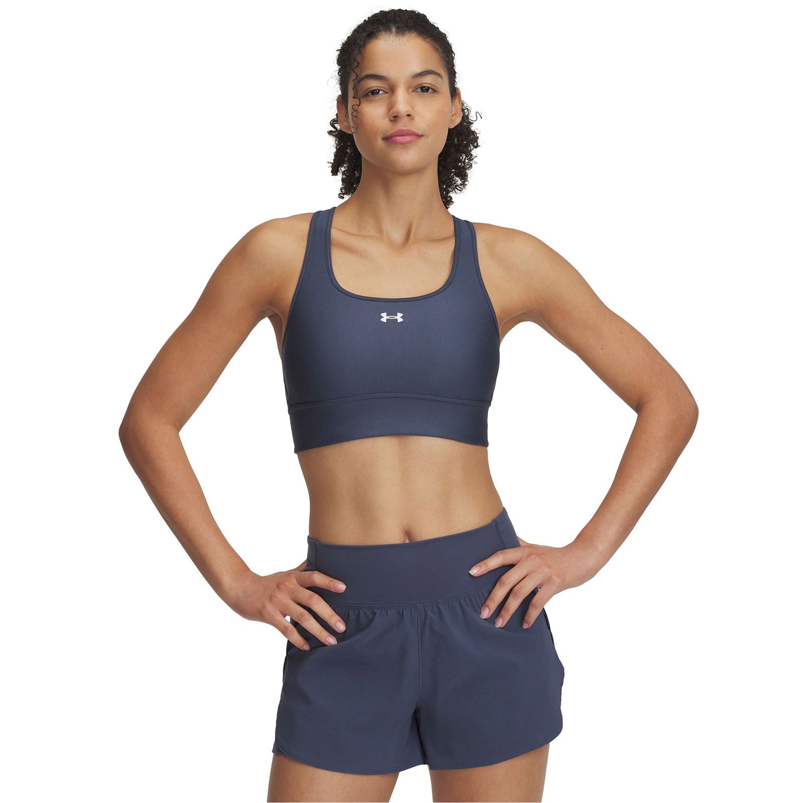 Sostén deportivo Under Armour crossback long gris para mujer