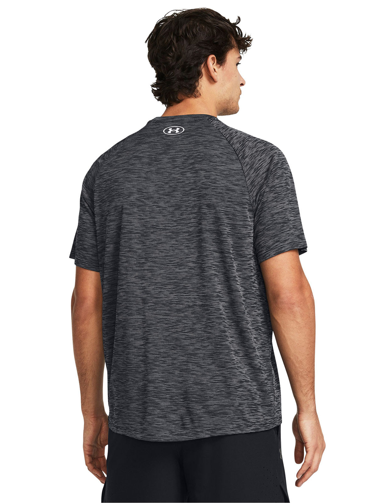 Polera manga corta UA tech negro para hombre