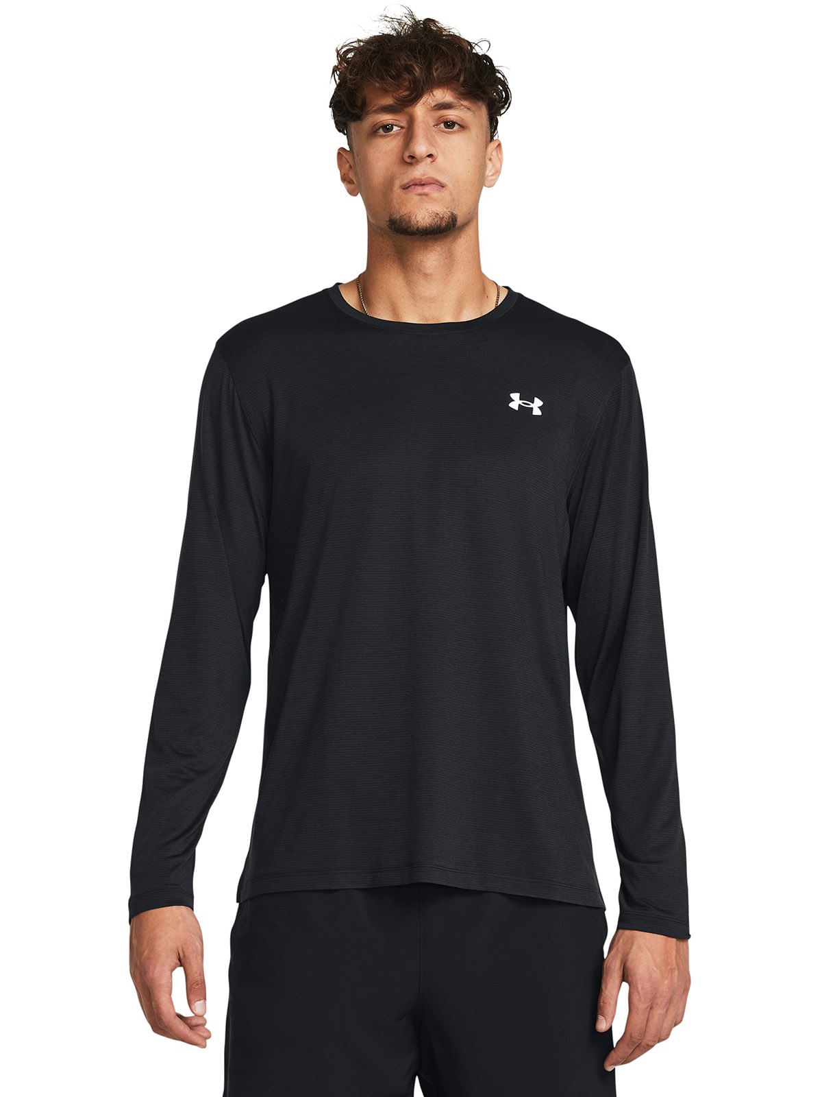 Polera manga larga UA launch negro para hombre