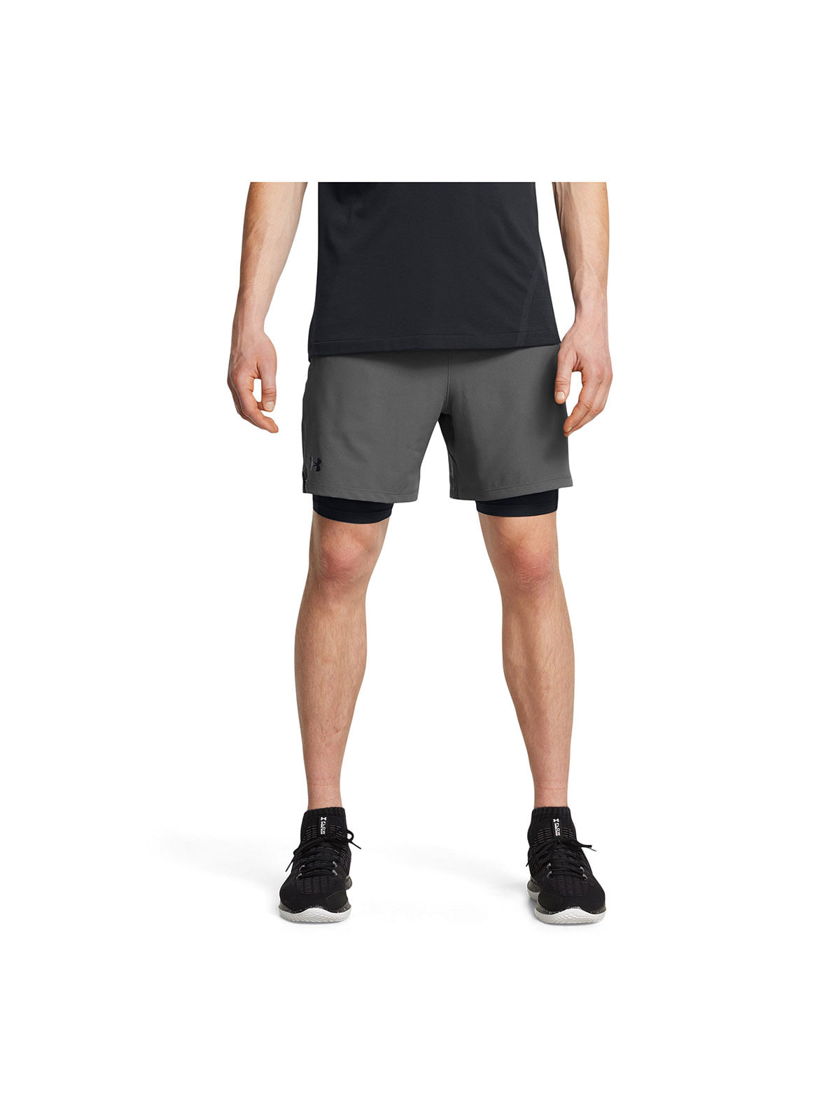 Shorts UA vanish woven 2-en-1 gris para hombre