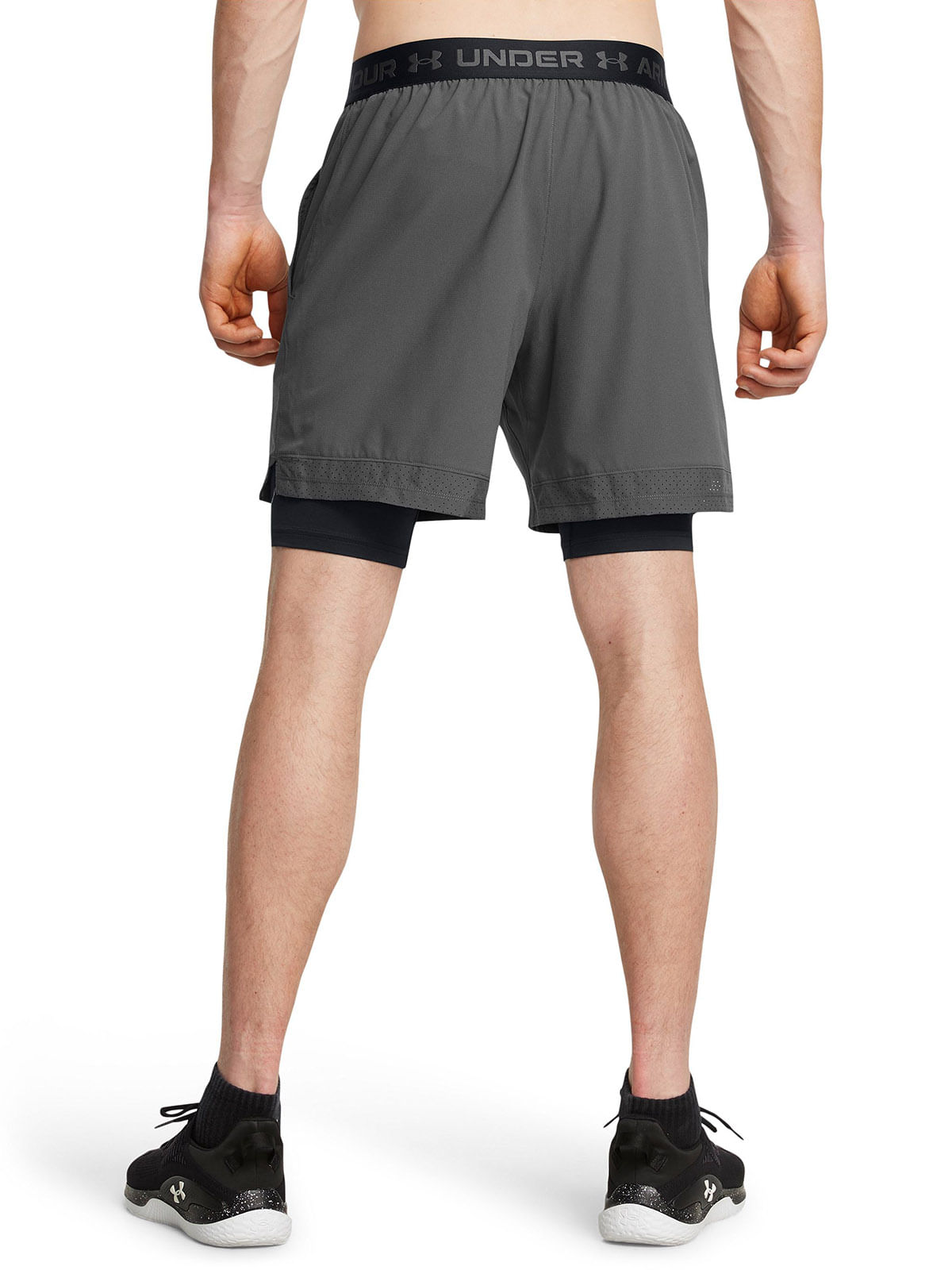 Shorts UA vanish woven 2-en-1 gris para hombre