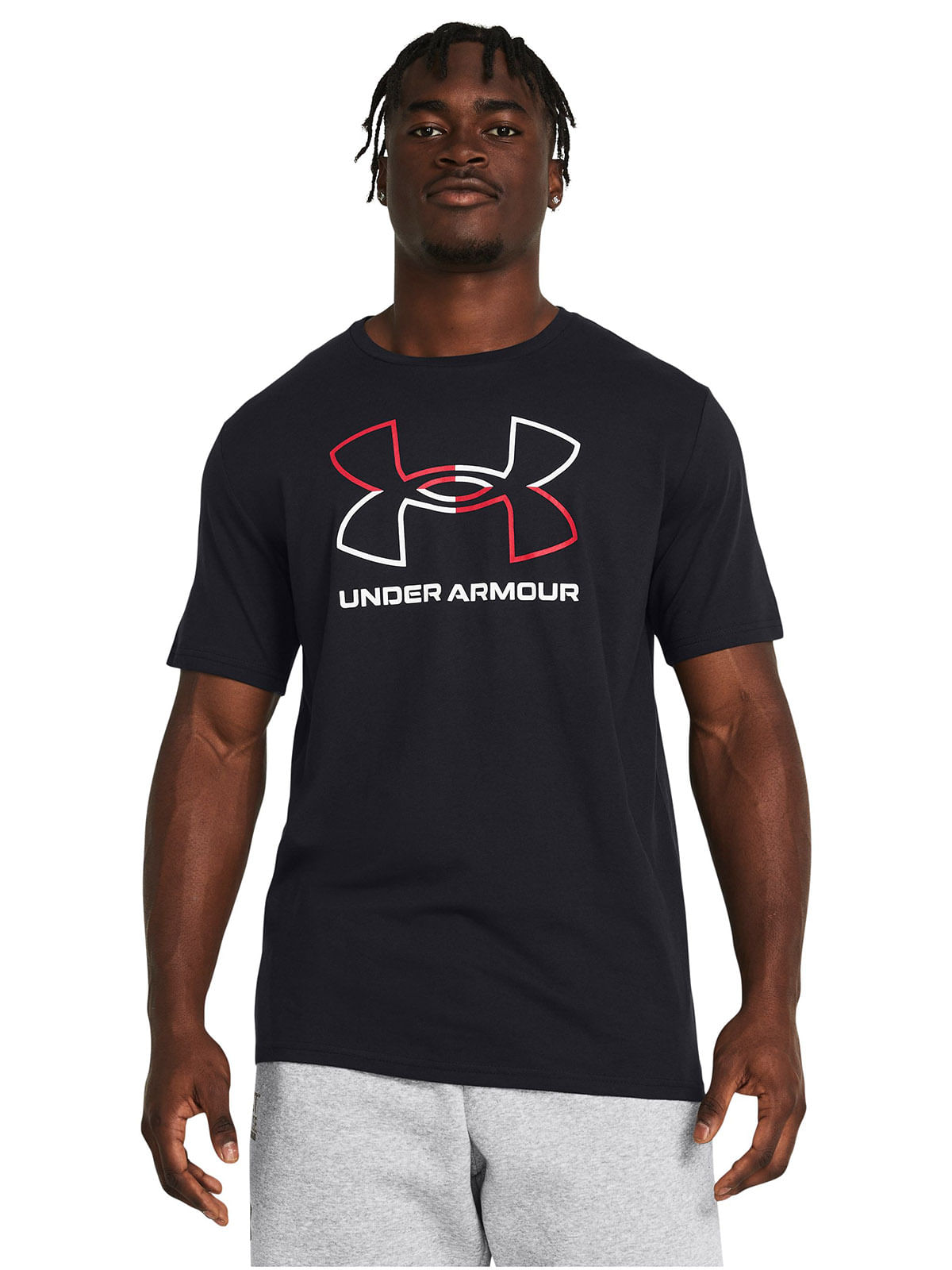 Polera manga corta UA foundation negro para hombre