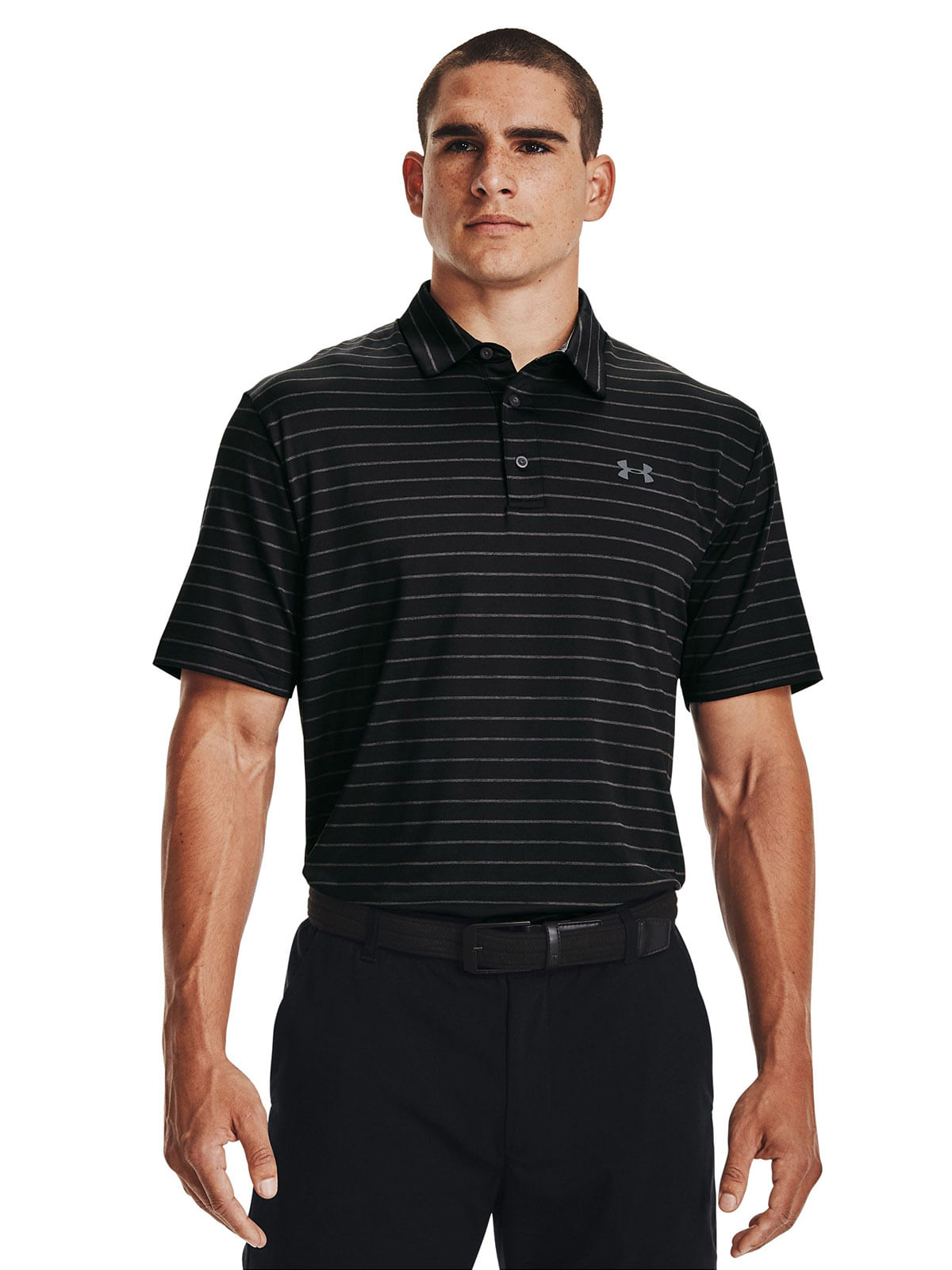 Polo manga corta UA playoff negro para hombre