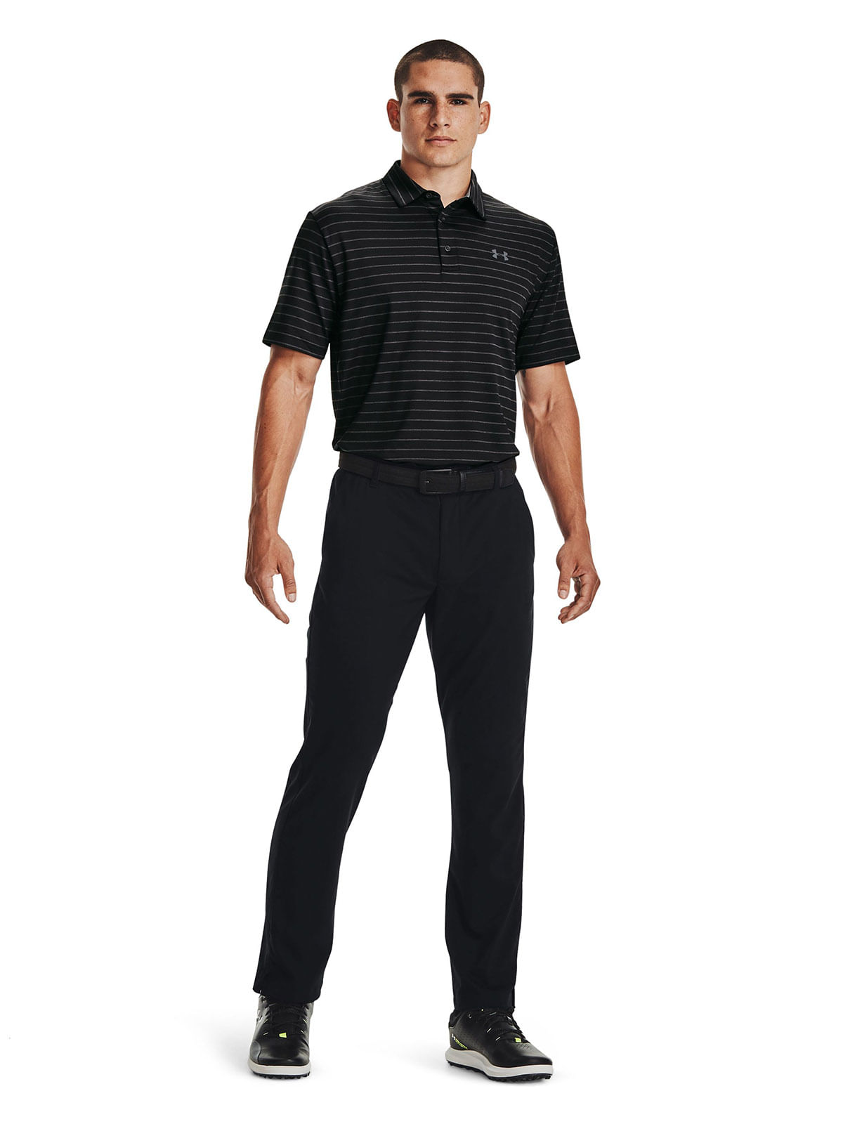 Polo manga corta UA playoff negro para hombre
