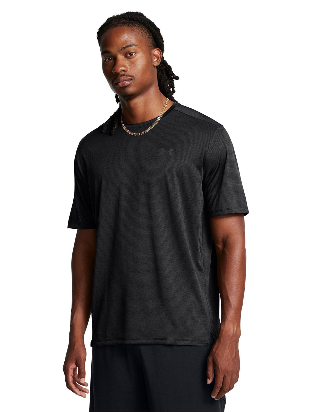 Polera manga corta UA tech vent negro para hombre
