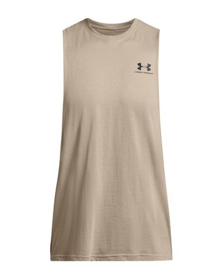 Polera sin mangas Under Armour Leftchest café para hombre