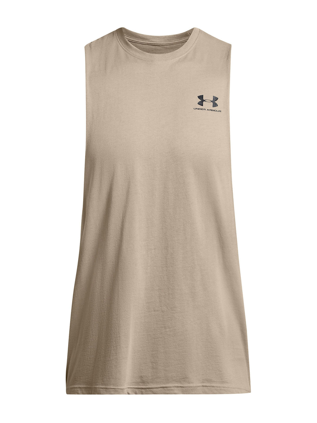 Polera sin mangas UA Leftchest café para hombre