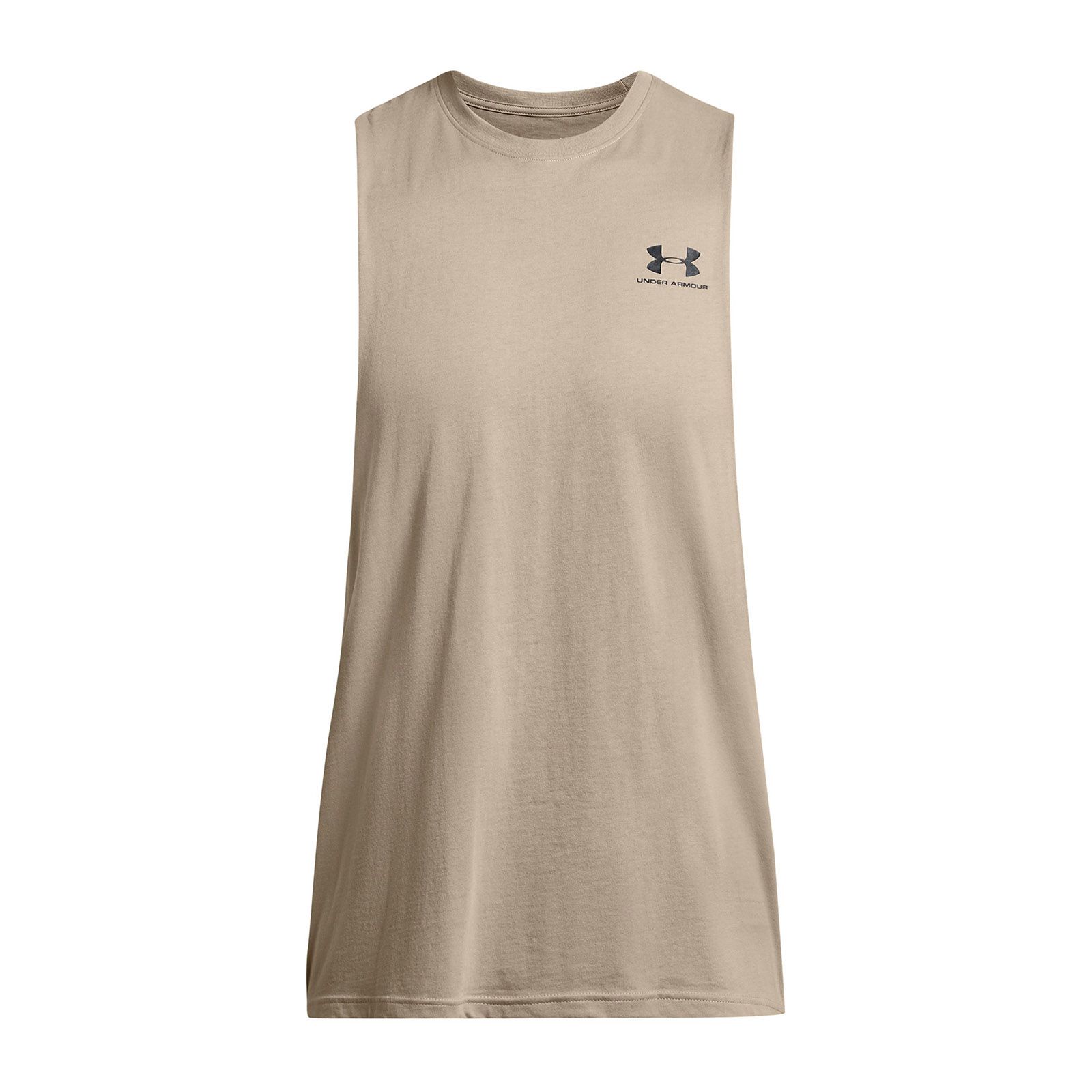 Polera sin mangas Under Armour Leftchest café para hombre