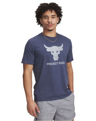 Polera manga corta Project Rock payoff gris para hombre Under Armour