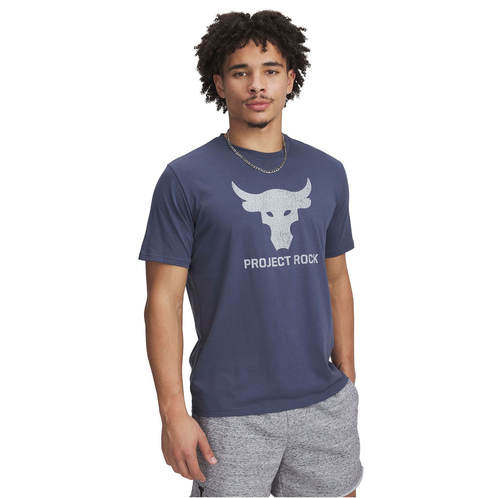 Polera manga corta Project Rock payoff gris para hombre Under Armour