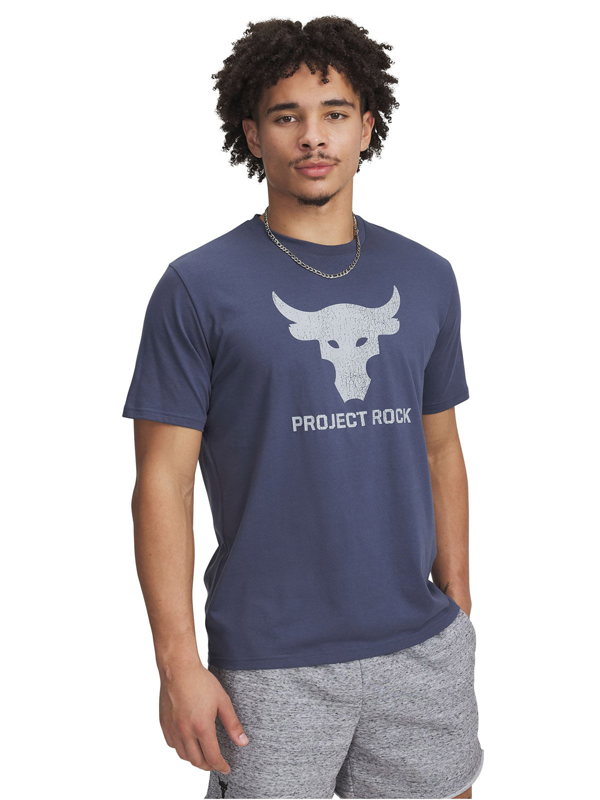 Polera manga corta Project Rock payoff gris para hombre