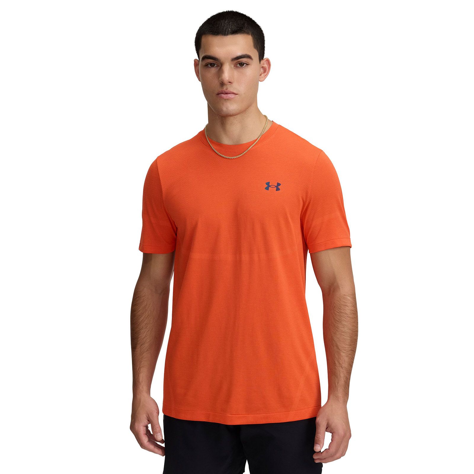 Polera manga corta Under Armour vanish elite seamless naranjo para hombre
