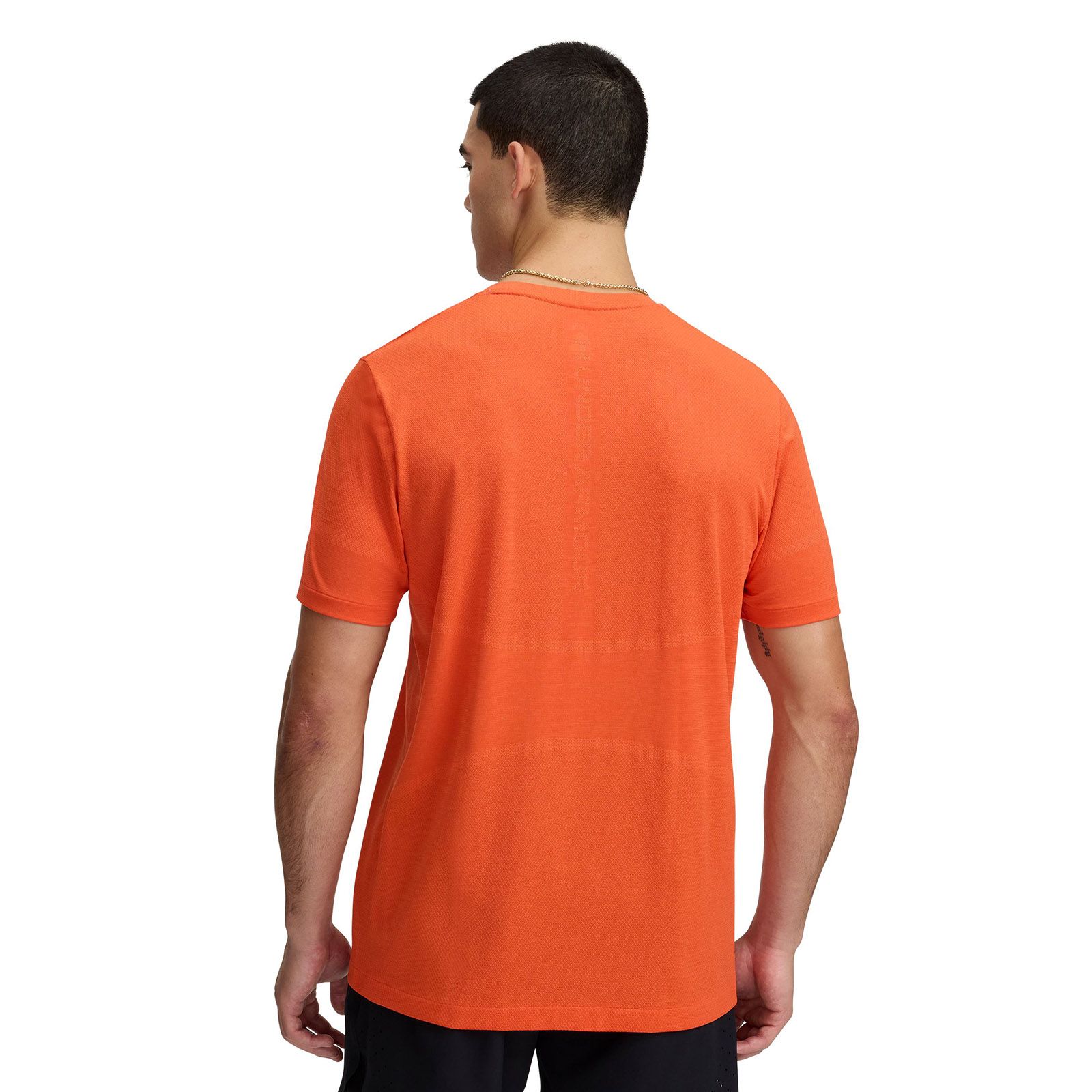 Polera manga corta Under Armour vanish elite seamless naranjo para hombre