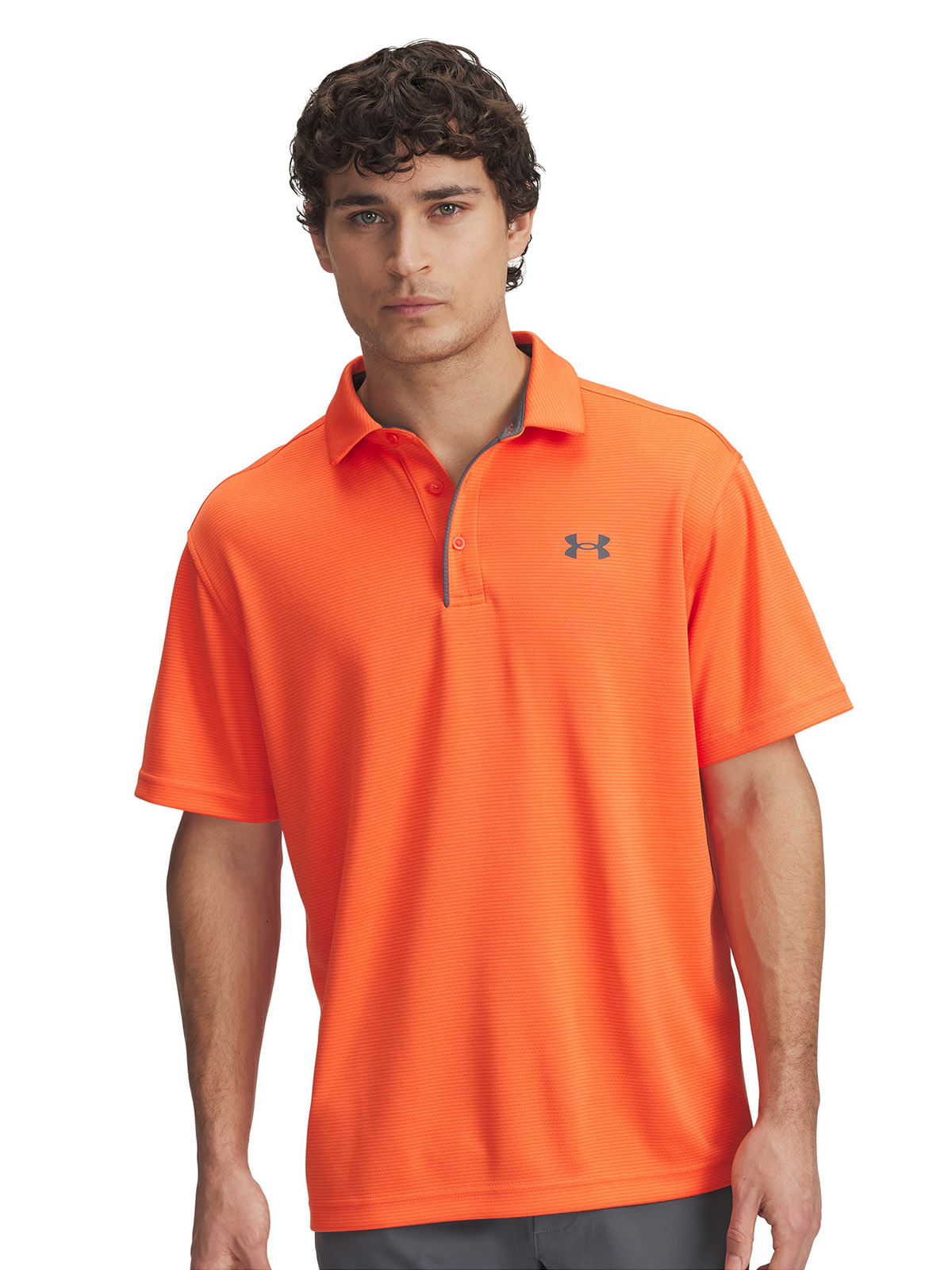 Polo manga corta UA tech naranjo para hombre