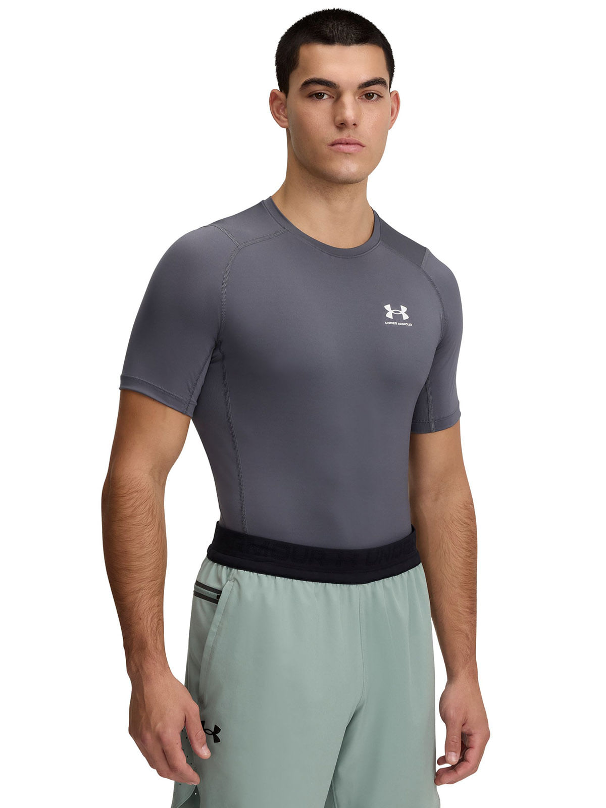 Primera capa manga corta Heatgear gris para hombre