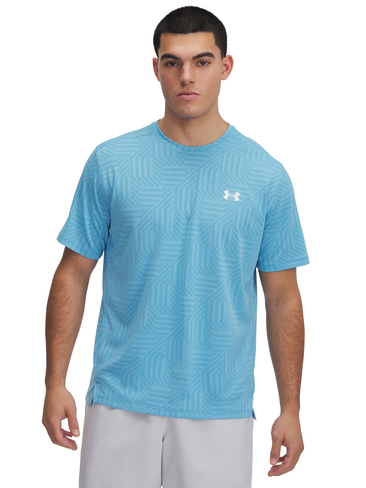 Polera manga corta UA tech vent geotessa azul para hombre